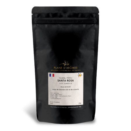 Paquet 250g de café Pérou SANTA ROSA pour la méthode expresso de la marque Plaine d'Arômes