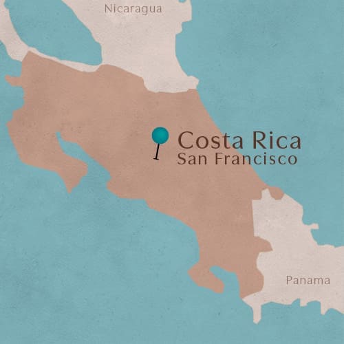 Carte Costa Rica - région San Francisco