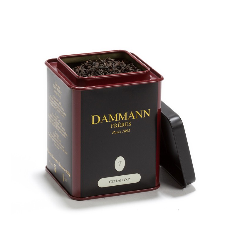 Boîte de 100g de thé Ceylan O.P. supérieur de la marque Dammann Frères
